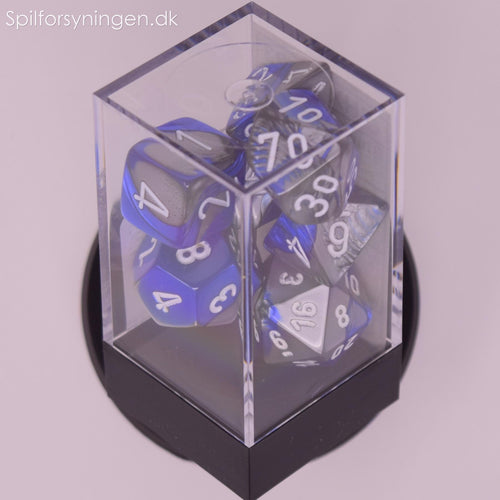 Gemini™ – Polyhedral Blue-Steel w/white 7-Die Set