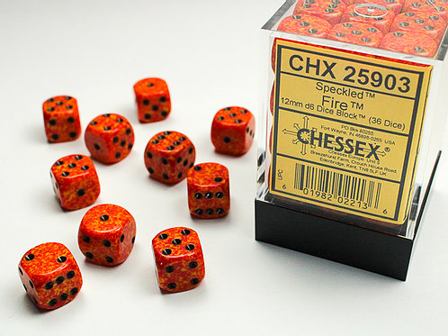 Speckled – 12mm d6 Fire Dice Block