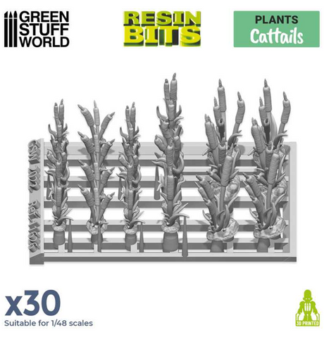 Green Stuff World: 3D Printed Set - Plants - Cattails