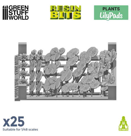 Green Stuff World: 3D Printed Set - Plants - Lily Pads