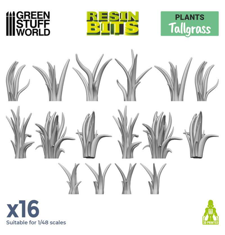 Green Stuff World: 3D Printed Set - Plants - Tall Grass