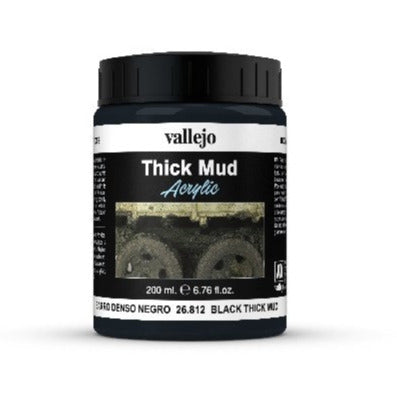 (26812) Vallejo Black Thick Mud 200ml - Texture paint