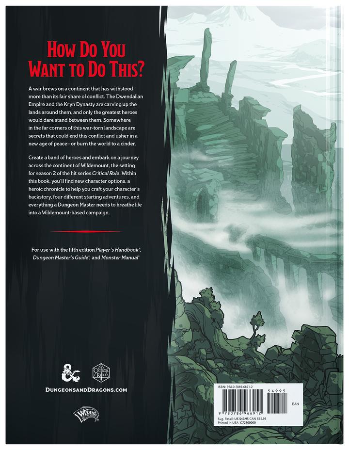 Dungeons & Dragons 5th Edition Explorers Guide to Wildemount
