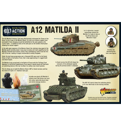 Bolt Action: A12 Matilda II infantry tank bagside