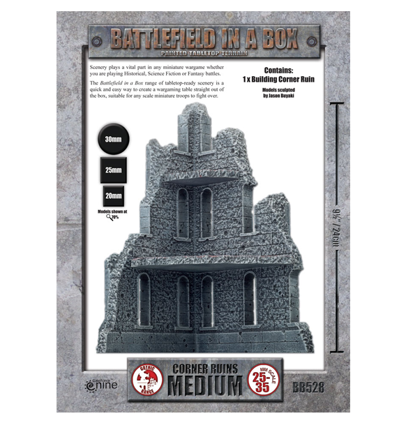 Battlefield in a box: Medium Corner Ruins bagside