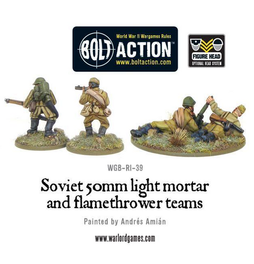 Bolt Action: Soviet Army - 50mm light mortar and Flamethrower teams (Eng)