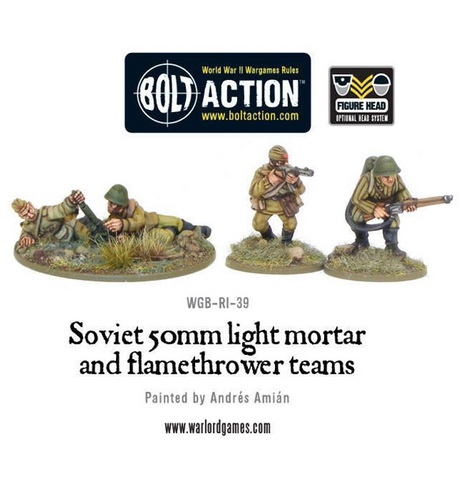 Bolt Action: Soviet Army - 50mm light mortar and Flamethrower teams (Eng)
