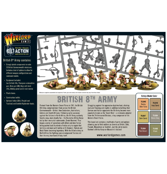 Warlord Games: Bolt Action - British 8th Army Infantry bagside