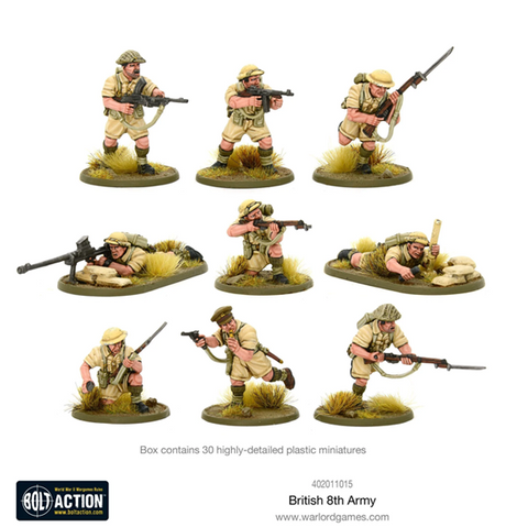Warlord Games: Bolt Action - British 8th Army Infantry indhold