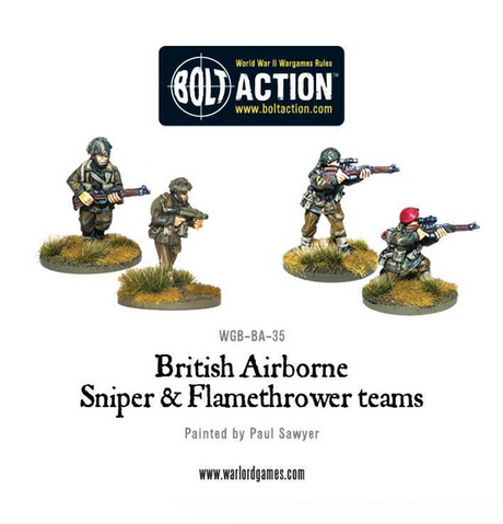 Bolt Action - British Airborne Flamethrower and sniper teams forside