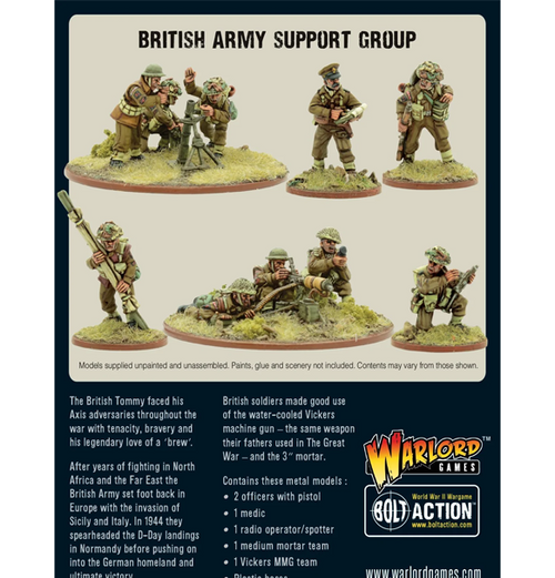 Bolt Action: British Army - Support Group bagside