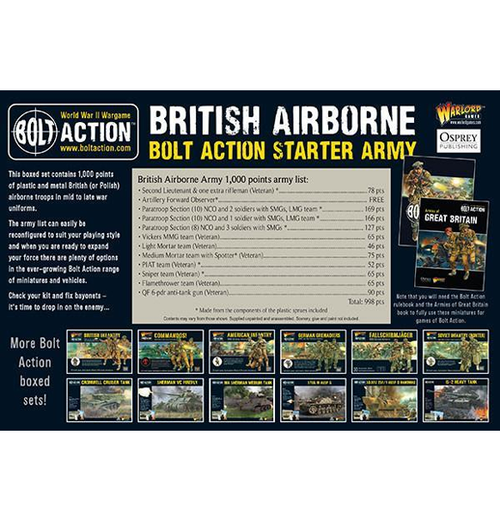 Bolt Action: British Airborne - Starter Army bagside