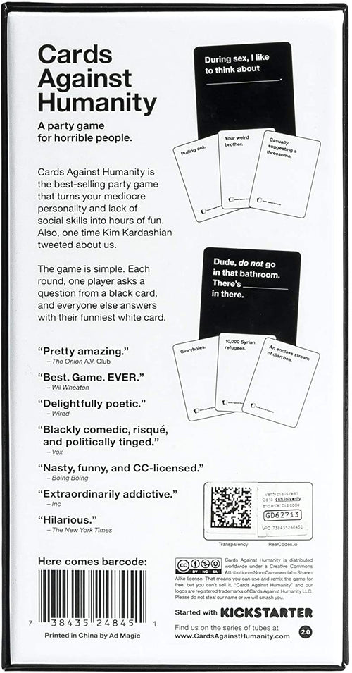 Cards Against Humanity bagside