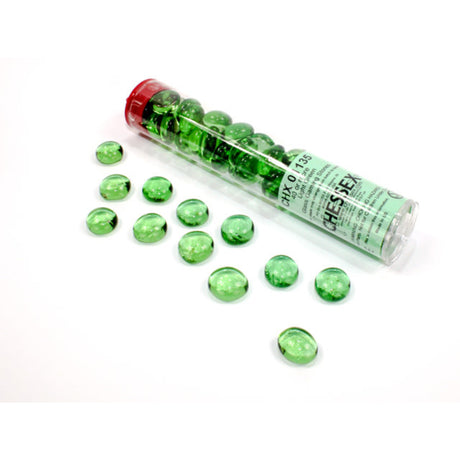 Chessex Glass Gaming Stones - Crystal Light Green forside