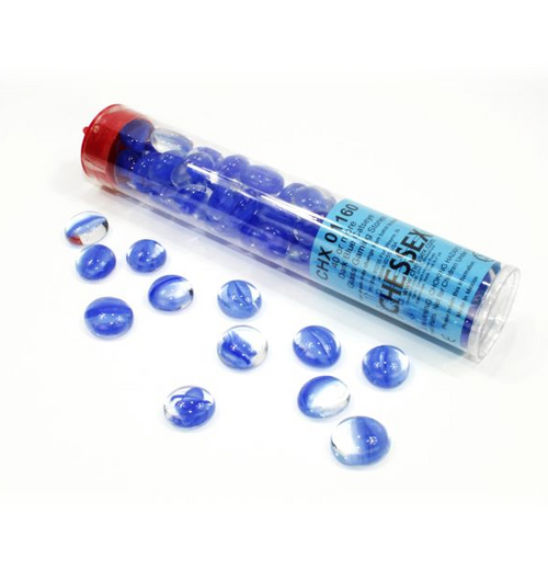Chessex Glass Gaming Stones - Dark Blue Catseye (40)