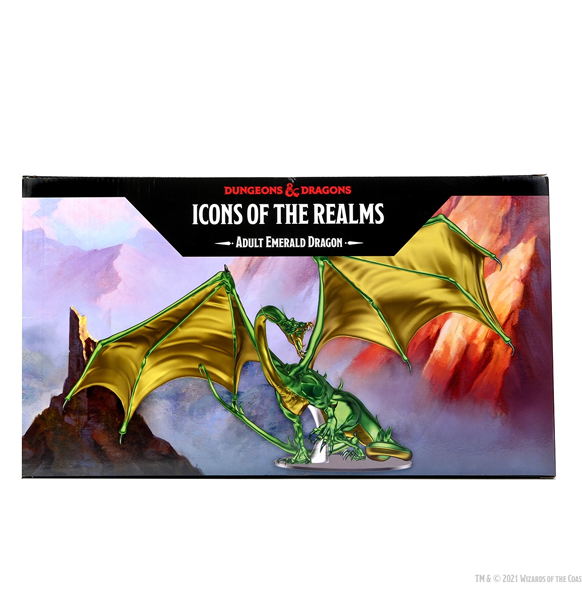 D&D Icons of the Realms: Adult Emerald Dragon - Premium Figure bagside
