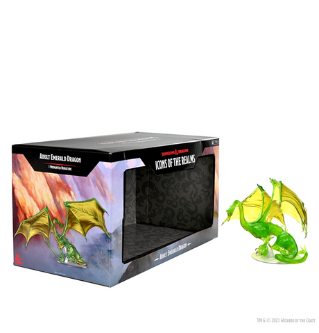 D&D Icons of the Realms: Adult Emerald Dragon - Premium Figure forside