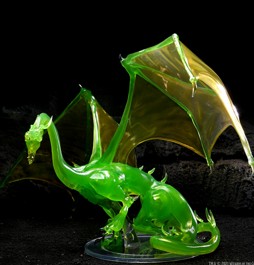 D&D Icons of the Realms: Adult Emerald Dragon - Premium Figure indhold