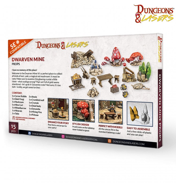 Dungeons & Lasers: Dwarven Mine Props bagside