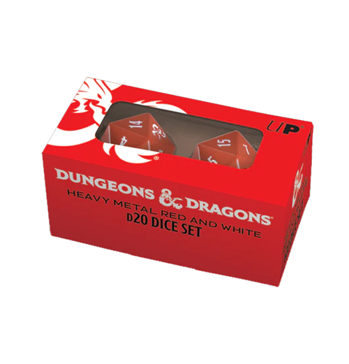 Dungeons & Dragons: Heavy Metal Red and White - D20 Dice Set forside