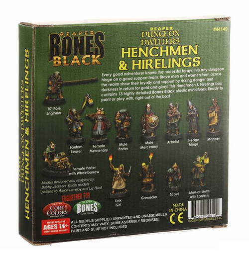 Reaper Bones Black: Henchmen and Hirelings - Boxed Set bagside