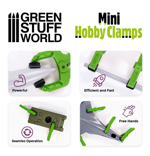 Green Stuff World: Mini Hobby Clamps - 6 stk.
