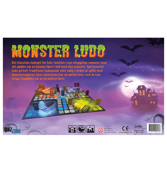 Monster Ludo (Dansk) bagside