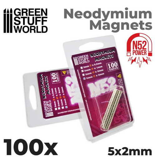 Neodymium Magnet 5x2 mm - 100 stk indhold