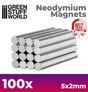 Neodymium Magnet 5x2 mm - 100 stk indhold