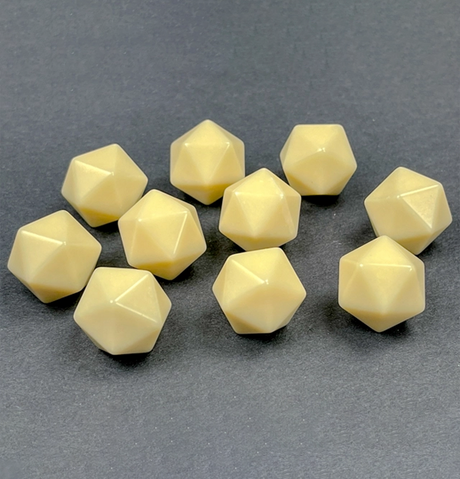 Opaque: Polyhedral - 10x Ivory Blank 20-sided dice