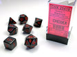 Opaque – Polyhedral Black w/red 7-Die Set forside