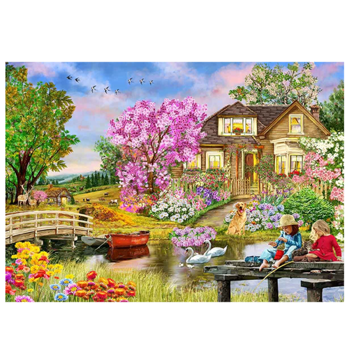 Springtime Cottage - 1000 (puslespil)