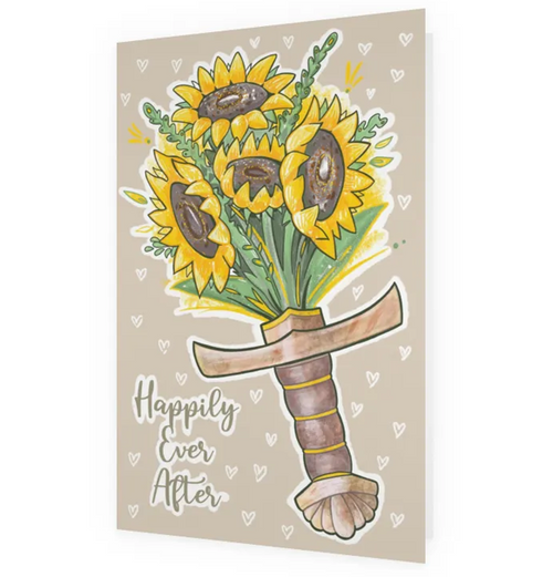 Postkort: Sword Bouquet - gul (med kuvert)