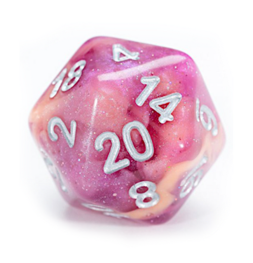 Aether Dice: Polyhedral Dice Set - Rasberry and Cream
