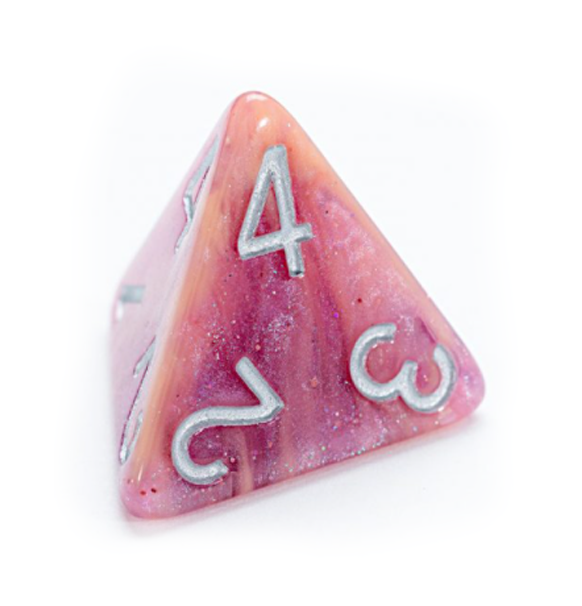 Aether Dice: Polyhedral Dice Set - Rasberry and Cream