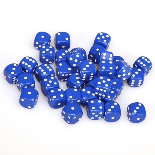 Opaque – 12mm d6 Blue w/white Dice Block indhold