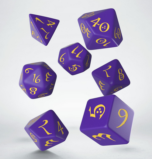 Classic RPG: Dice Set - Purple & Yellow indhold