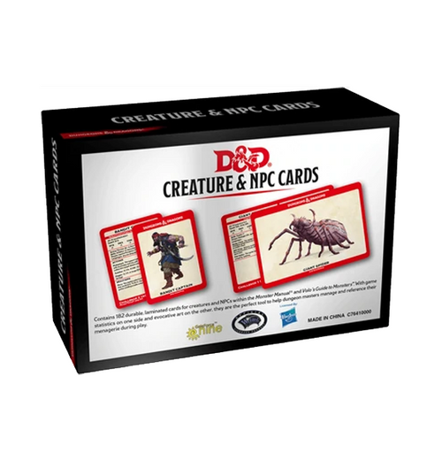 D&D 5th. Ed. Creature and NPC cards indhold
