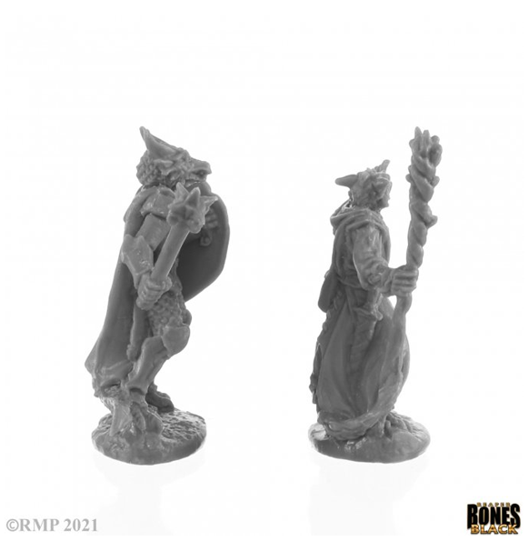 Reaper Bones Black - Dragonfolk Wizard and Cleric