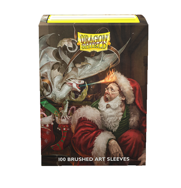 Dragon Shield Brushed Art Sleeves (100) - Christmas Dragon 2021