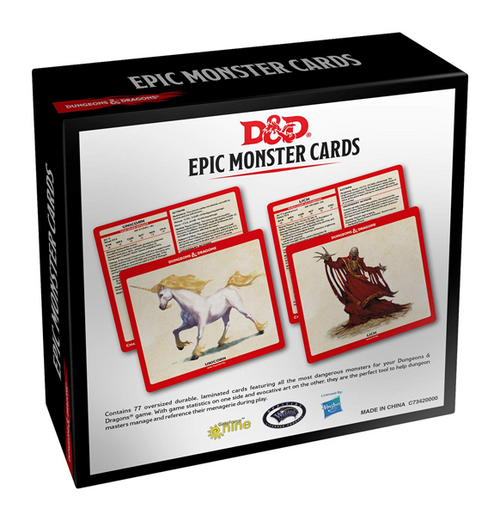 D&D 5th. Ed. Epic Monster Cards bagside