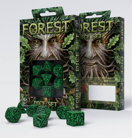 Forest: Dice Set - Green & Black forside