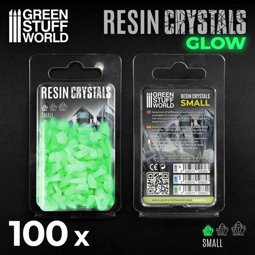 Green Glow Resin Crystals Small