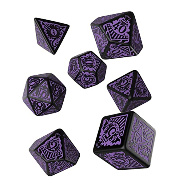 Call of Cthulhu RPG: Horror on the Orient Express - Black & purple Dice Set