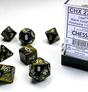 Leaf™ – Polyhedral Black-Gold w/silver 7-Die Set