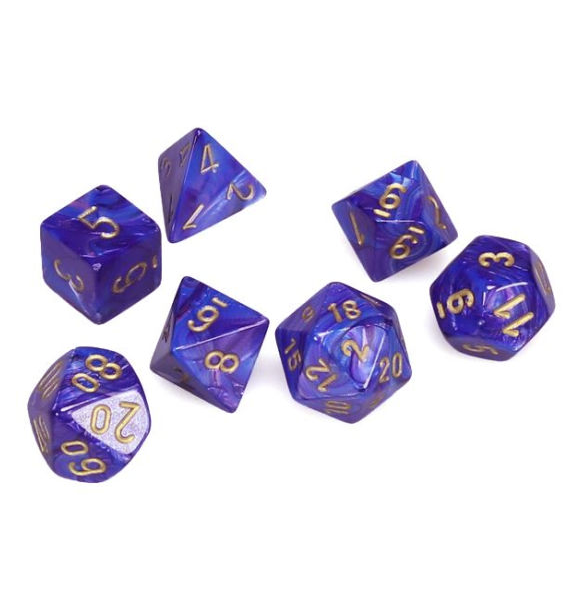 Lustrous™ – Polyhedral Purple w/gold 7-Die Set