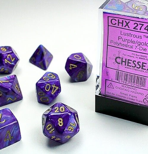Lustrous™ – Polyhedral Purple w/gold 7-Die Set