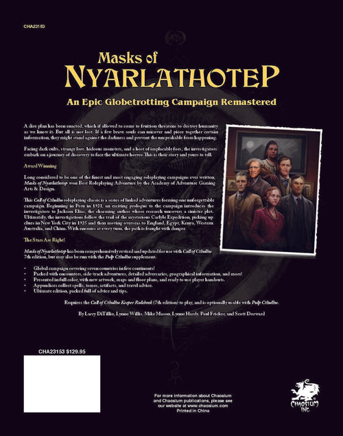 Masks of Nyarlathotep -  An Epic Globetrotting Campaign Remastered bagside