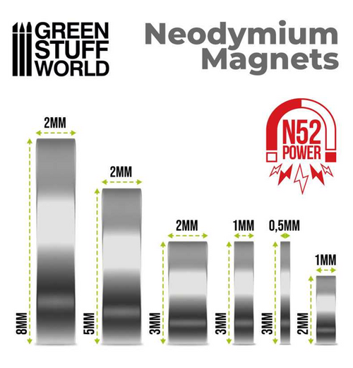 Magnet 2x1 mm - 100 stk