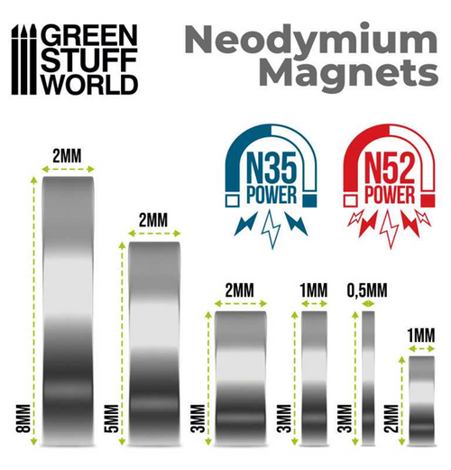 Neodymium Magnets 8x2 mm - 50 stk